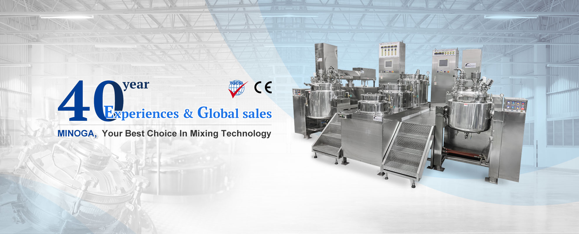 40 year Experiences & global sales MINOGA, your best choice in mixing technology